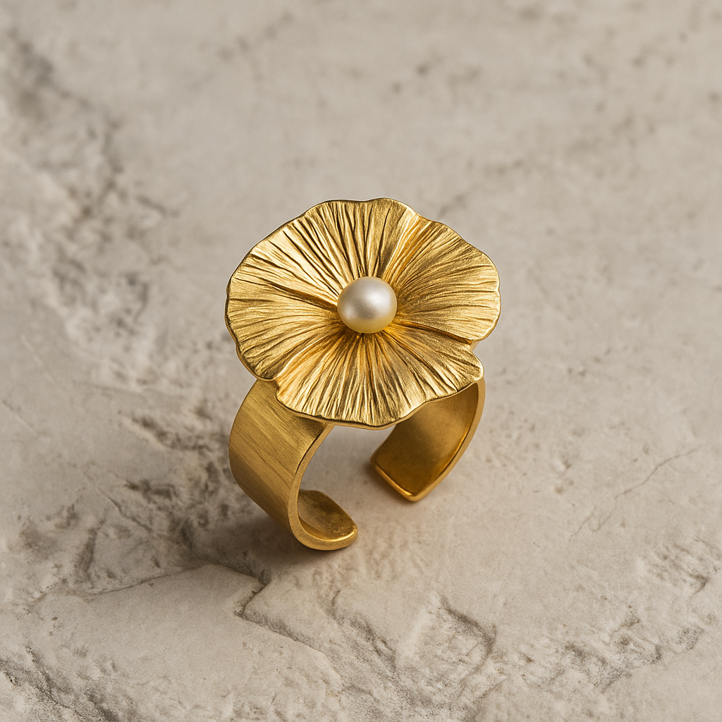 Anillo Flor Perlada