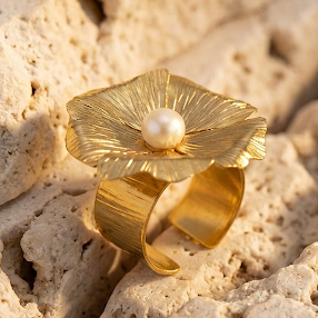 Anillo Flor Perlada